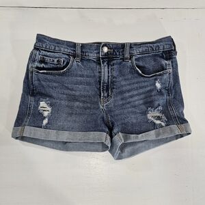 Old Navy Boyfriend Mid Rise Distressed Jean Shorts Womens Size 8